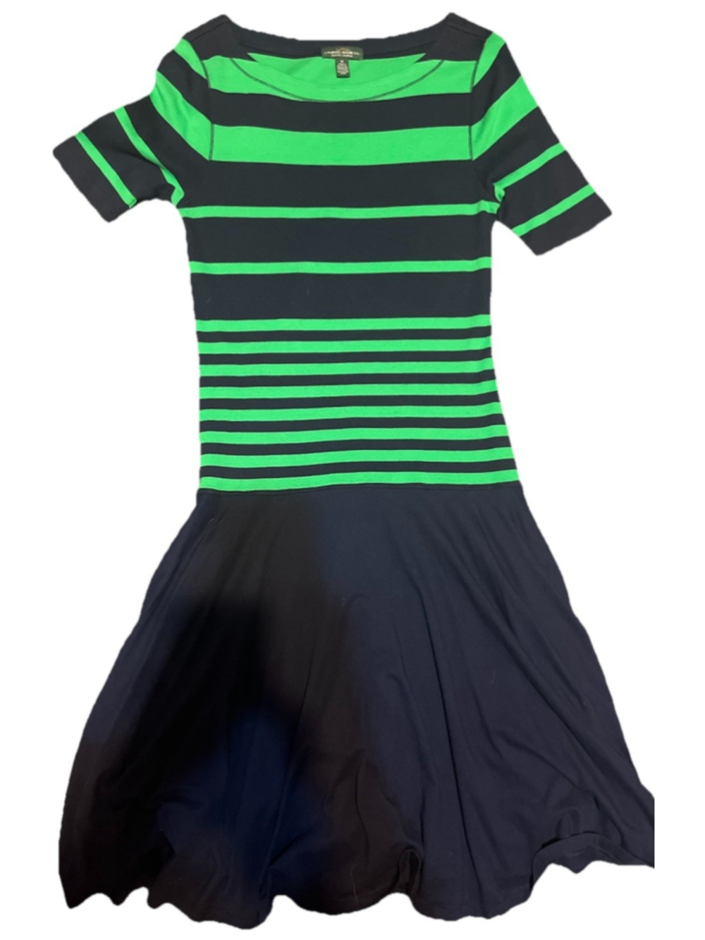 Lauren Ralph Lauren Striped Drop Waist Midi Dress Fit & Flare Cotton M EUC